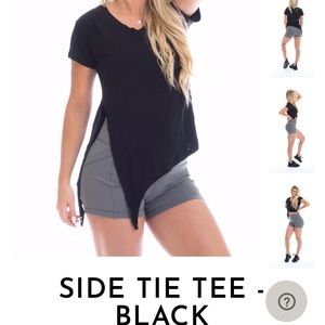 Paragon Fitwear Cristina Capron Side Tie Tee NWOT